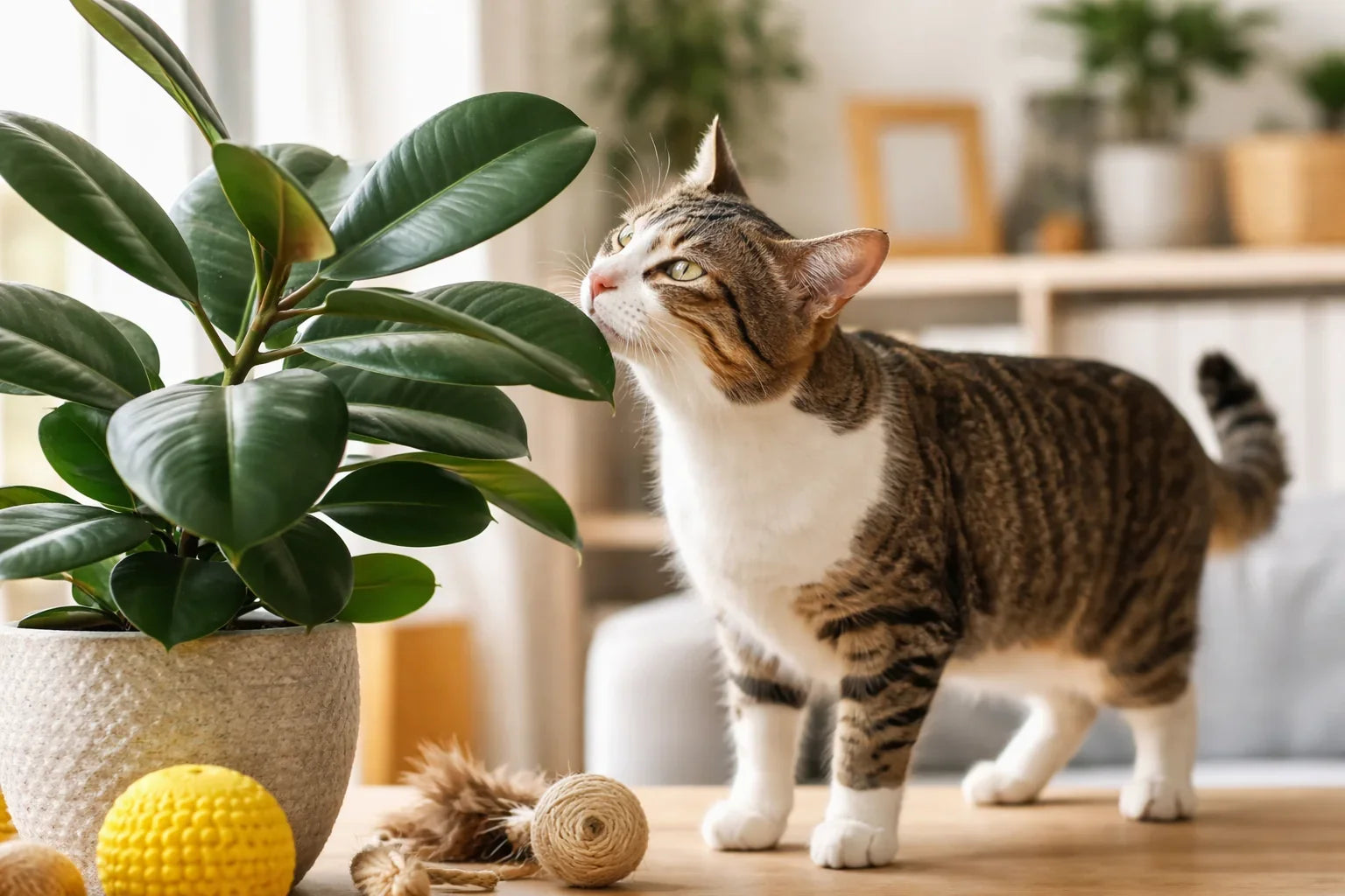 Gummibaum giftig für Katzen? Symptome, Gefahren & sichere Alternativen