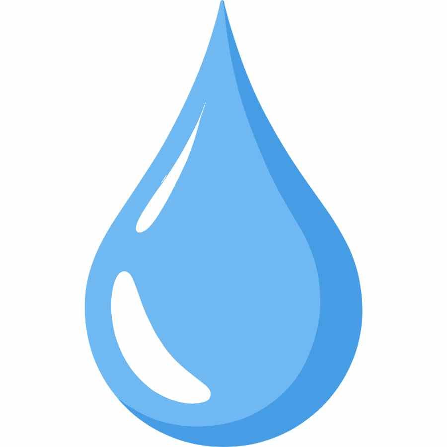 Blue water drop icon, glossy finish, bright color, perfect for digital designs and environmental themes.