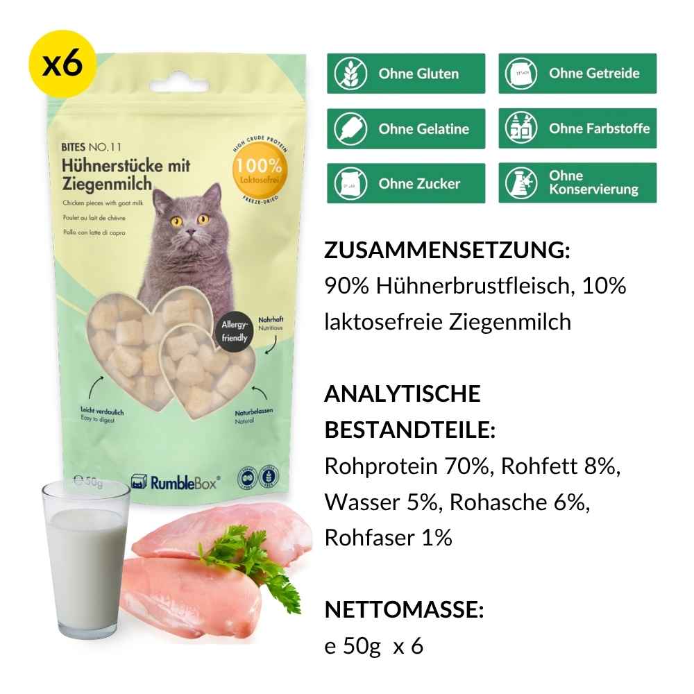 XXL Sparbox Hühnerstücke mit laktosefreier Ziegenmilch 6x50g