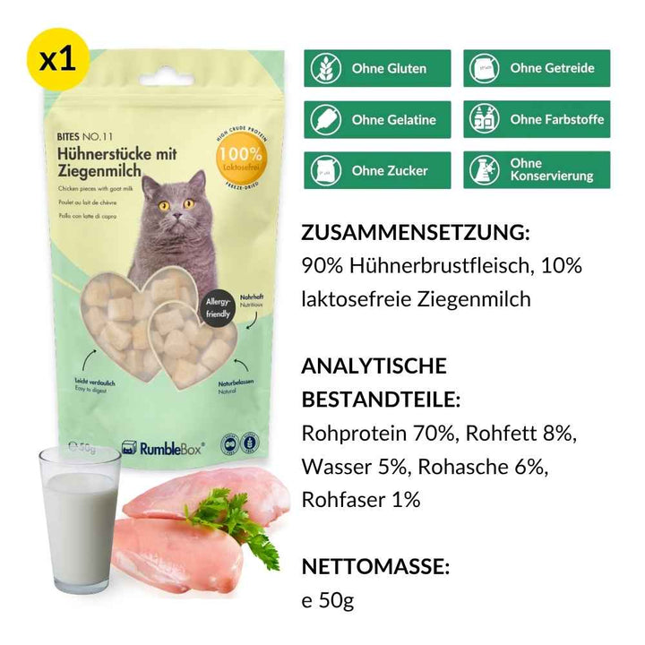 Hühnerstücke mit laktosefreier Ziegenmilch 50g